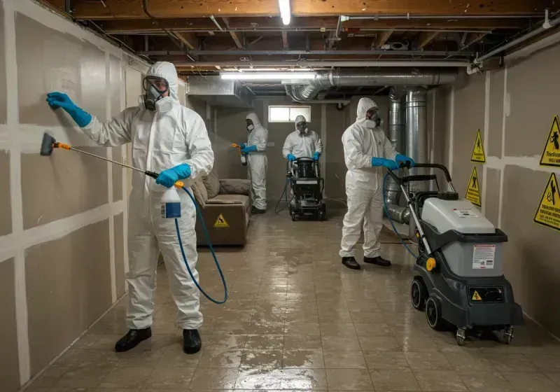 Basement Moisture Removal and Structural Drying process in Camden, ME